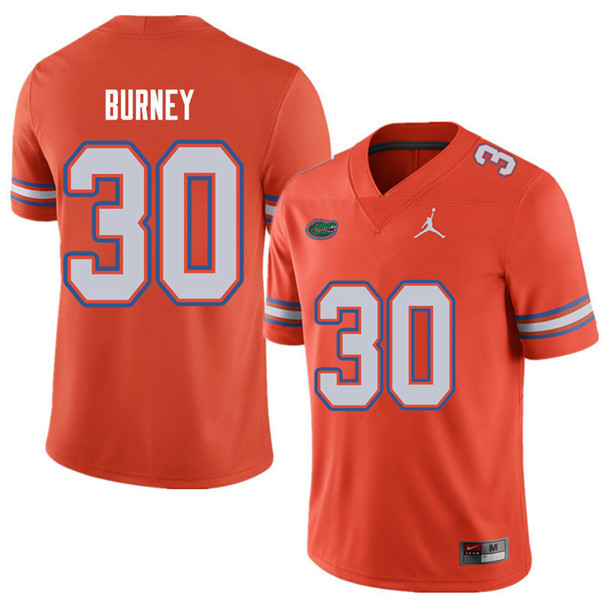 Jordan Brand Men #30 Amari Burney Florida Gators College Football Jerseys Sale-Orange - Click Image to Close